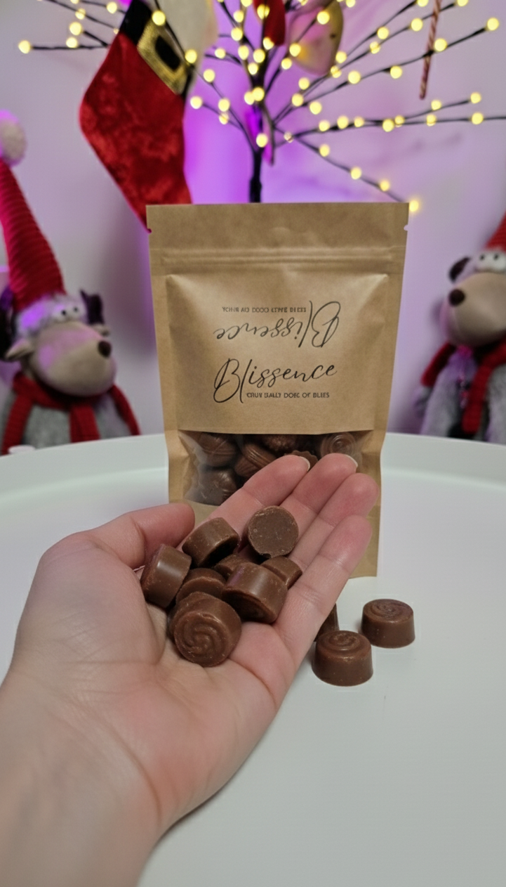 Pungă cu „Picături de bliss” - bomboane de ciocolată din ceară de soia